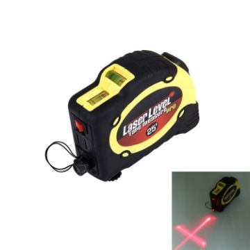 Laser Level with Tape Measure, Tripod Compatible & Belt Clip, 25ft Yellow - 1