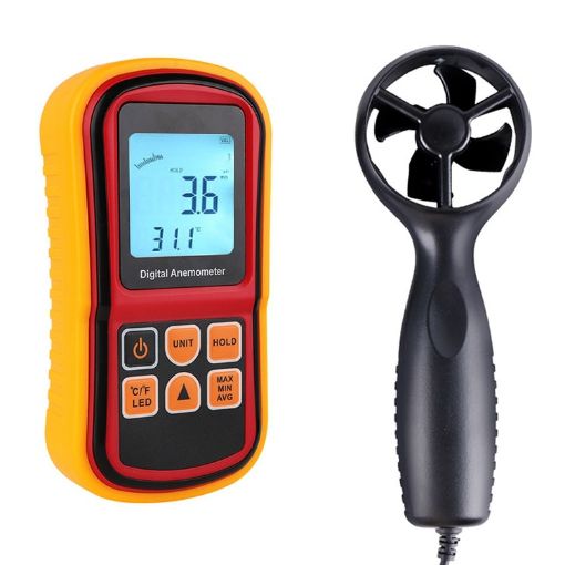 Red Digital Anemometer: Air Velocity & Temperature Measurements - 1