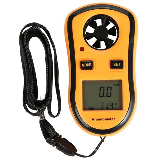 Yellow Digital Anemometer for Accurate Wind Speed Measurement - 1