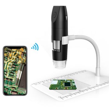 316 Adjustable Smart WiFi USB Digital Microscope, 50-1000X (Black) - 1