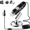 1600X USB Digital Microscope with 8 LED & Stand - Black - 1