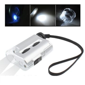 Pocket Microscope 30X-60X with LED & Money Detector Light - 1