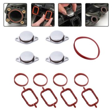 Car Swirl Flap Air Intake Repair Kit 4x33mm Aluminum Gasket Silver - 1