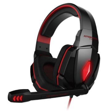 KOTION EACH G4000 Gaming Headset with Mic, Volume Control, LED (Red/Black) - 1