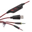 KOTION EACH G4000 Gaming Headset with Mic, Volume Control, LED (Red/Black) - 6
