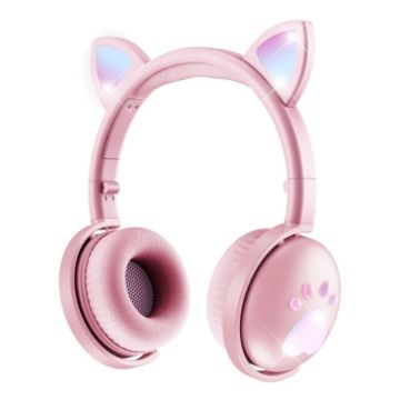BK9 7.1 Surround Cat Ear Bluetooth Gaming Headset with Mic (Pink) - 1