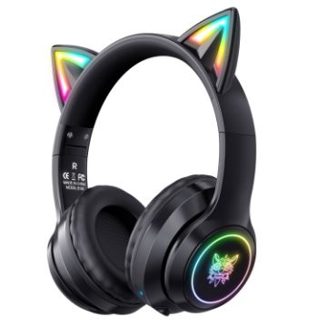 ONIKUMA B90 Wireless Bluetooth Headphone with RGB Lighting - Black - 1