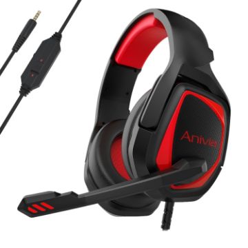 Anivia MH602 Black Red Wired Gaming Headset with Microphone - 1
