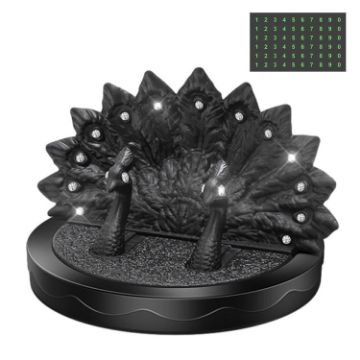 Peacock Shape Diamond Car Phone Holder with Number Plate - 1