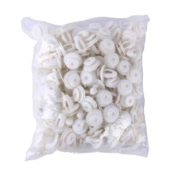 100 PCS White Plastic Rivets Fastener Push Clips - 1