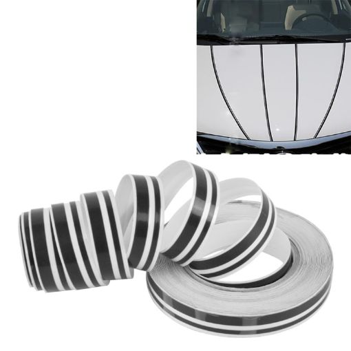 12mm x 9.8m Black Car Self Adhesive Decorative Stripe Tape - 1