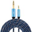 EMK 3.5mm to 6.35mm AUX Cable 5m Gold-Plated Nylon Braid Dark Blue - 1