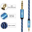 EMK 3.5mm to 6.35mm AUX Cable 5m Gold-Plated Nylon Braid Dark Blue - 4