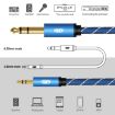 EMK 3.5mm to 6.35mm AUX Cable 5m Gold-Plated Nylon Braid Dark Blue - 5