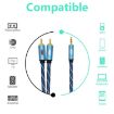 EMK 3.5mm Jack to 2 RCA Gold Audio Cable, 1.5m, Dark Blue - 5