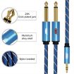 EMK 3.5mm to 2x6.35mm Gold AUX Cable, 5m, Dark Blue - 5