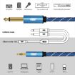 EMK 3.5mm to 2x6.35mm Gold AUX Cable, 5m, Dark Blue - 6