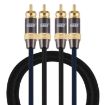 EMK 2x RCA Male to Male Gold Coaxial Audio Cable 1m (Black) - 1