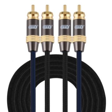 EMK 2x RCA Male Gold Plated Audio Cable 3m for TV/Amplifier/DVD - 1