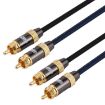 EMK 2x RCA Male Gold Plated Audio Cable 3m for TV/Amplifier/DVD - 2