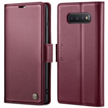 Samsung Galaxy S10 CaseMe 023 Butterfly Leather Case (Wine Red) - 1