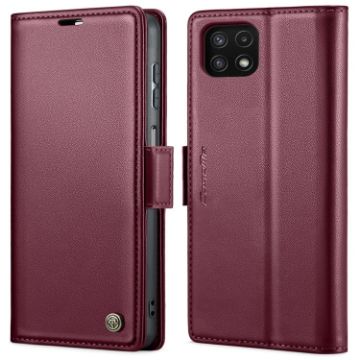 Samsung Galaxy A22 5G CaseMe 023 RFID Leather Case Wine Red - 1