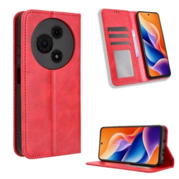 TCL 605/60 SE Red Leather Phone Case with Magnetic Buckle - 1