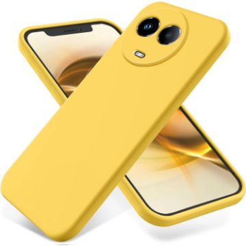 Realme Narzo 60x Solid Yellow Dropproof Silicone Phone Case - 1