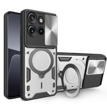 Motorola Edge 50 Neo Silver Camshield Magnetic Holder Case - 1