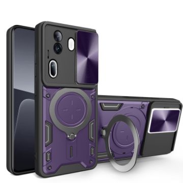 OPPO Reno11 Pro 5G CD Texture Camshield Case with Magnetic Holder - 1