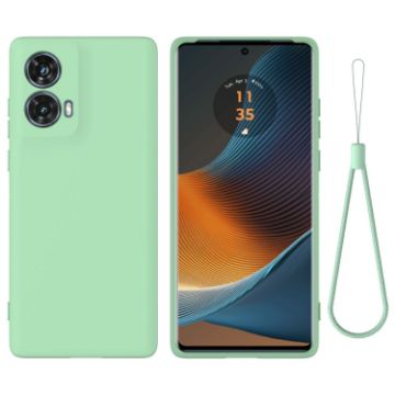 Moto G85 Green Liquid Silicone Dropproof Full Coverage Case - 1