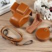 Canon EOS R50 Magnetic Leather Camera Case Bag with Strap, Brown - 1
