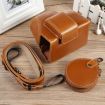 Canon EOS R50 Magnetic Leather Camera Case Bag with Strap, Brown - 4