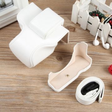 Canon EOS R50 Magnetic Leather Camera Case with Strap, White - 1