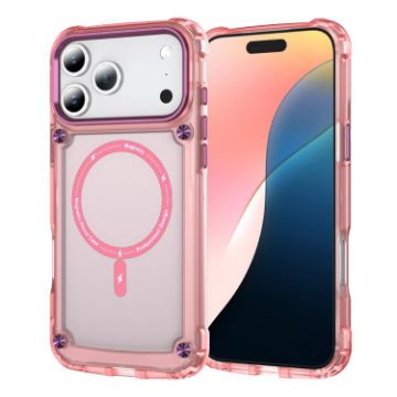 iPhone 17 Pro Max MagSafe Transparent Pink TPU + PC Case - 1