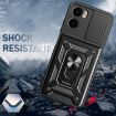 Moto G05 Case: Sliding Camera Cover, TPU+PC, Black - 4