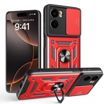 Moto G05 Red TPU+PC Case with Sliding Camera Cover - 1