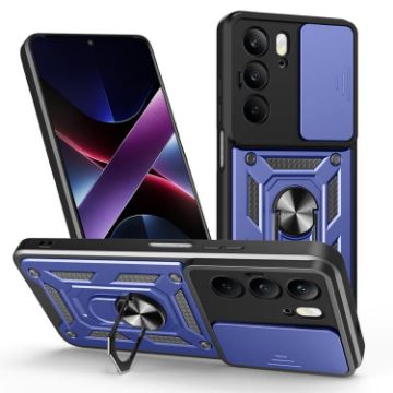 Realme C75/14x 5G Case with Sliding Camera Cover - Blue TPU Hybrid PC - 1