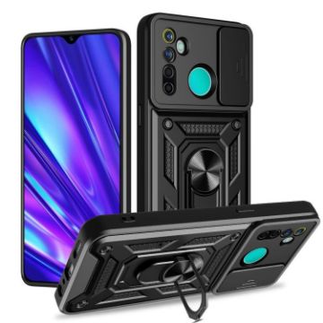 Realme 5 Pro Sliding Camera Cover TPU Hybrid Case (Black) - 1