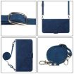 Tecno Camon 40 Premier Blue 3D Flip Leather Crossbody Case - 3