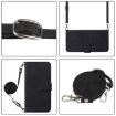 Tecno Camon 40 Premier 3D Embossed Crossbody Flip Phone Case, Black - 3