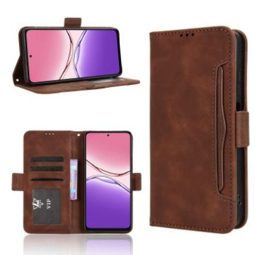 OPPO A5x Leather Phone Case with Card Slots - Brown - 1