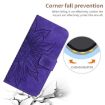 OPPO A5x Sun Flower Embossed Leather Case with Lanyard (Dark Purple) - 5