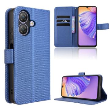Ulefone Note 21 Blue Leather Phone Case with Diamond Texture - 1
