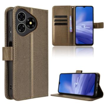 Ulefone Note 19 Brown Diamond Texture Leather Phone Case - 1