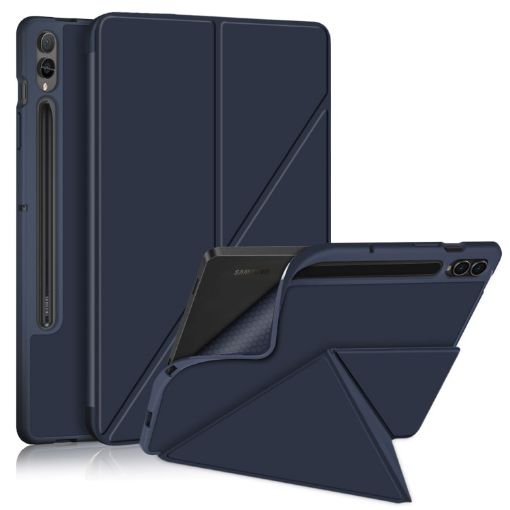 Samsung Galaxy Tab S9+ Dark Blue Multi-Fold Leather Case - 1