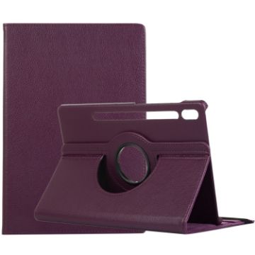 Samsung Galaxy Tab S9+/S10+ 360 Rotating Leather Case - Purple - 1