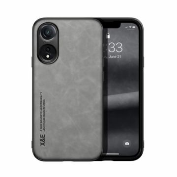 OPPO A78 4G Magnetic Leather Back Case, Light Grey Skin Feel - 1