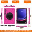 Samsung Galaxy Tab S9+/S8+ Rugged Rotatable Kickstand Case (Rose Red) - 2