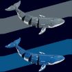 Remote Control Whale Toy LS-XDU/RC B4 - Royal Blue, Dives & Sprays Water - 2
